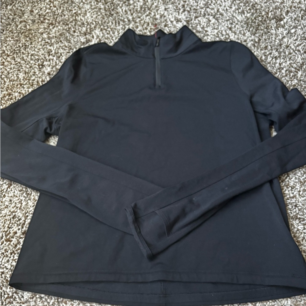 Allbirds S Anytime 1/4 Zip pullover Streachy black zipper